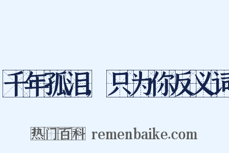 千年孤泪,只为你反义词是什么意思的图片